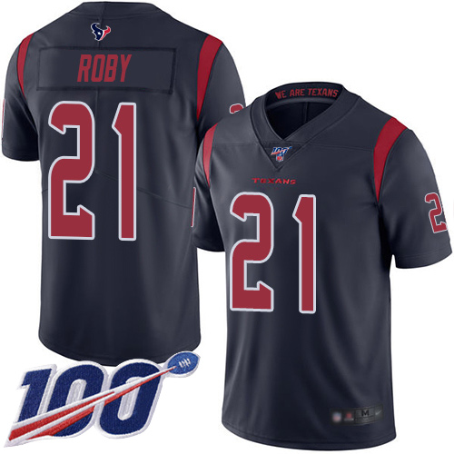 Houston Texans Limited Navy Blue Men Bradley Roby Jersey NFL Football #21 100th Season Rush Vapor Untouchable